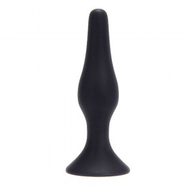 Крупная чёрная анальная пробка из силикона ANAL BOTTLE PLUG SILICONE EXTRALARGE - 15,5 см.