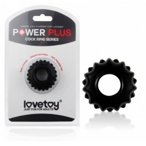 Чёрное эрекционное кольцо POWER PLUS Cockring