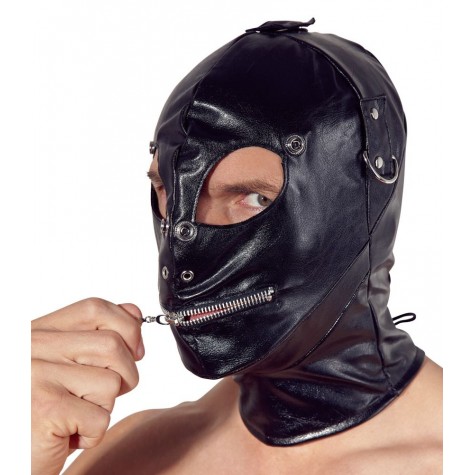 Маска на голову с отверстиями для глаз и рта Imitation Leather Mask