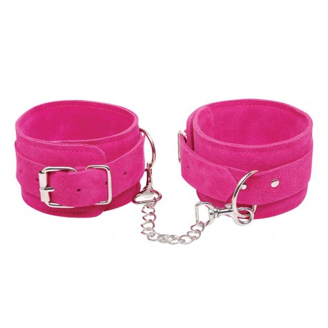 Розовые замшевые наручники Pink Wrist Cuffs