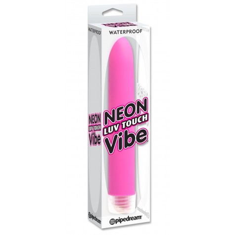 Неоново-розовый вибратор Neon Luv Touch Vibe - 17 см.