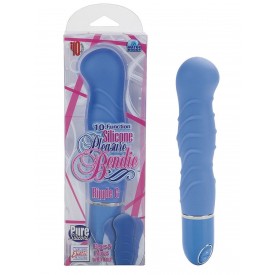 Голубой гнущийся вибратор Silicone Pleasure Bendie Ripple G's - 17,3 см.